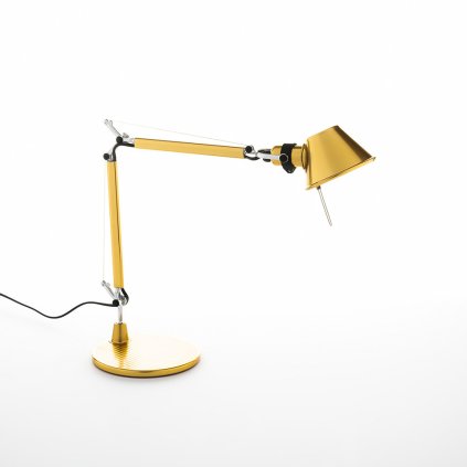 Artemide Tolomeo Micro tavolo, metalicky zlatá stolní lampa, 1x6W LED E14, 45+37cm