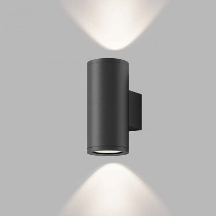 LED2 Mido 2, antracitové venkovní nástěnné svítidlo s oboustranným svícením, 2xGU10, výška 17cm, IP54