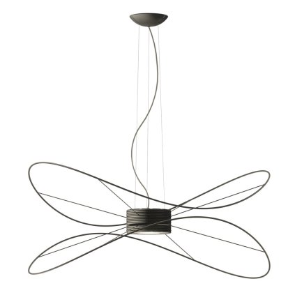 Axolight Hoops 2, černé závěsné svítidlo,  2x17,5W LED 3000K  stmívatelné, prům. 100cm, výška 43cm