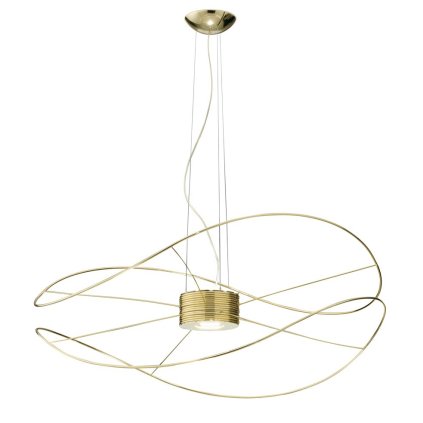 Axolight Hoops 2, zlaté závěsné svítidlo,  2x17,5W LED 3000K stmívatelné, prům. 100cm, výška 43cm
