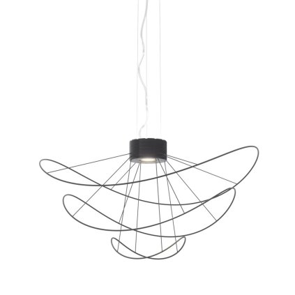 Axolight Hoops 3, černé závěsné svítidlo, 2x17,5W LED 3000K stmívatelné, prům. 100cm, výška 54cm
