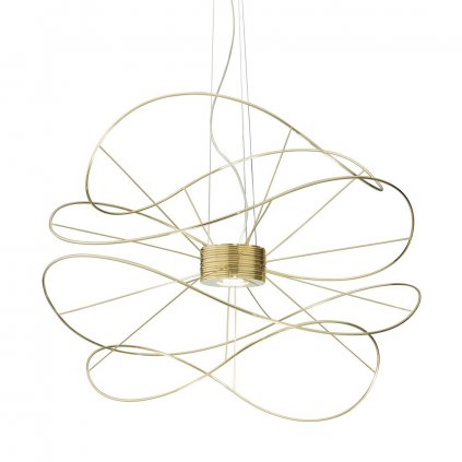 Axolight Hoops 4, zlaté závěsné designové svítidlo, 2x17,5W LED 3000K stmívatelné, prům. 100cm, výška 77cm