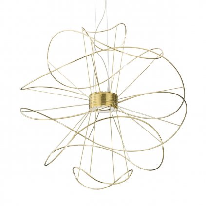 Axolight Hoops 6, zlaté závěsné designové svítidlo, 2x17,5W LED 3000K stmívatelné, prům. 100cm, výška 100cm