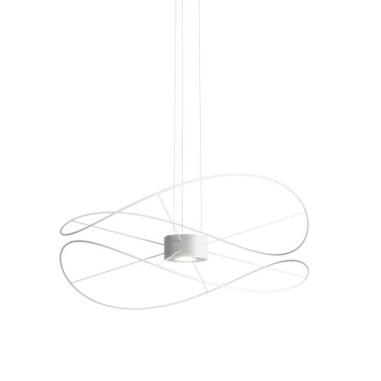 Axolight Hoops 2, bílé závěsné svítidlo,  2x17,5W LED 3000K  stmívatelné, prům. 100cm, výška 43cm