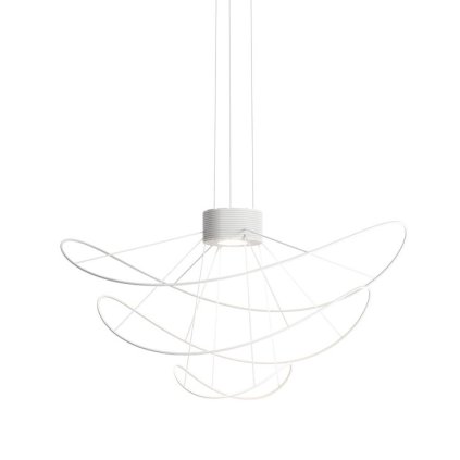 Axolight Hoops 3, bílé závěsné svítidlo, 2x17,5W LED 3000K stmívatelné, prům. 100cm, výška 54cm