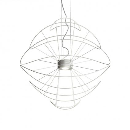 Axolight Hoops 6, bílé závěsné designové svítidlo, 2x17,5W LED 3000K stmívatelné, prům. 100cm, výška 100cm