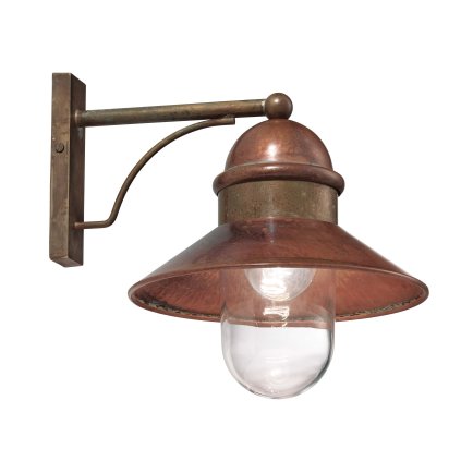 Il Fanale Borgo, venkovní nástěnné svítidlo z mosazi, mědi a skla 1xE27 max 57W, průměr 25cm, IP43