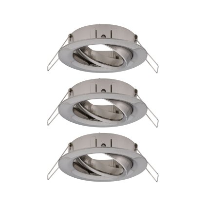 Paulmann Choose, sada výklopných bodovek kartáčovaná ocel, 3x10W, průměr 8,4cm