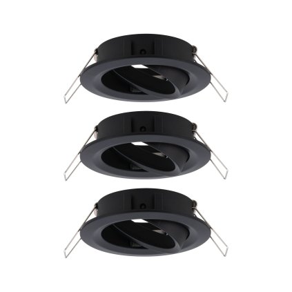 Paulmann Choose, sada černých výklopných bodovek 3x10W, průměr 8,4cm