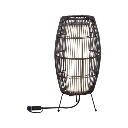 Paulmann Plug&Shine ratanová lucerna LED 7,8W 3000K antracit, výška 40cm, IP44