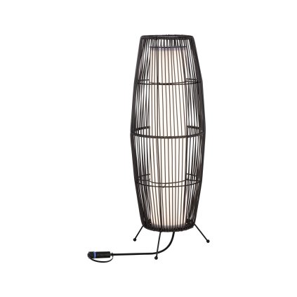 Paulmann Plug&Shine ratanová lucerna LED 7,8W 3000K antracit, výška 60cm, IP44