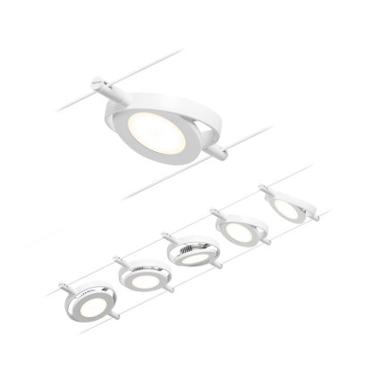 Paulmann CorDuo RoundMac, sada lankové LED osvětlení, 5x4,5W LED 3000K, bílá/chrom, délka 500cm