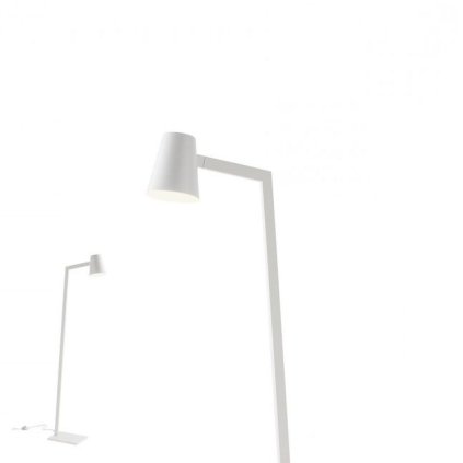 Redo Mingo, bílá čtecí lampa v severském stylu, 1x42W E27, výška 150cm