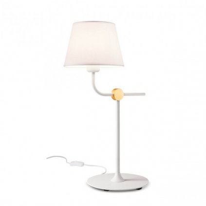 Redo Morris, bílá stolní retro lampa, 1x42W E27, výška 56cm