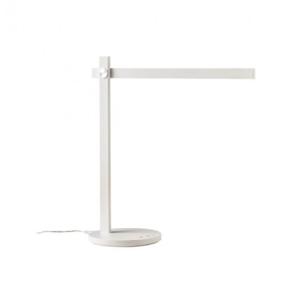 Redo Omeo, bílá lampa na pracovní stůl, 7,5W LED 3000/4500/6500K, tříkrokové stmívání, 43+40cm