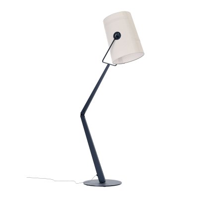 Diesel Fork floor, podlahová lampa z antracitového kovu a béžové tkaniny, 2x25W E14, výška 170,4cm
