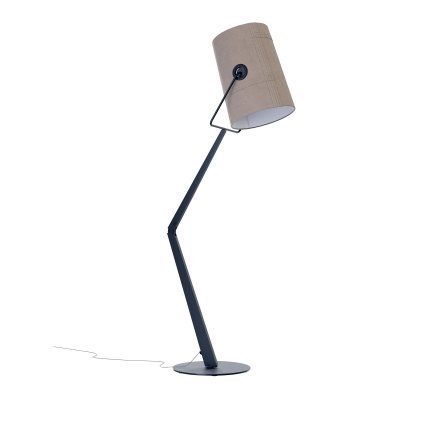 Diesel Fork floor, podlahová lampa z antracitového kovu a šedé tkaniny, 2x25W E14, výška 170,4cm