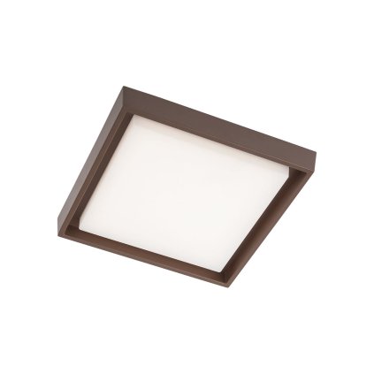 Redo Bezel, venkovní stropní svítidlo LED 25W 3000K, rezavohnědá, 27 x 27 cm, IP54