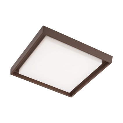 Redo Bezel, venkovní stropní svítidlo LED 30W 3000K, rezavohnědá, 34 x 34 cm, IP54