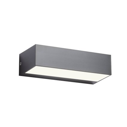 Redo Lampris, antracitové nástěnné venkovní svítidlo LED 9W 3000K, délka 17,2cm, IP65