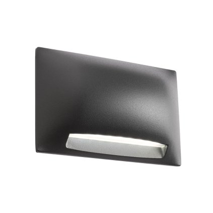 Redo Slot, antracitové orientační svítidlo, 4W LED 3000K, 13,5x8,7cm, IP65