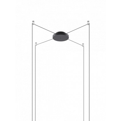 Lodes Radial černá kulatá rozeta s bočním vývodem, pro 1 - 4 svítidla, průměr 16,5cm