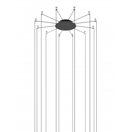 Lodes Radial černá kulatá rozeta s bočním vývodem pro 5 - 12 svítidel, průměr 25cm