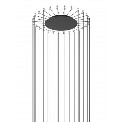 Lodes Radial černá kulatá rozeta s bočním vývodem pro 13 - 28 svítidel, průměr 36cm