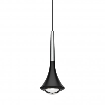 Lodes Rain cluster, závěsné svítidlo ve tvaru kapky černá/broušený chrom, 1x11W LED 2700K stmívatelné, výška 21cm