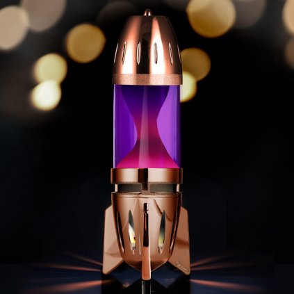 mathmos fireflow candle lava lamp copper violet pink