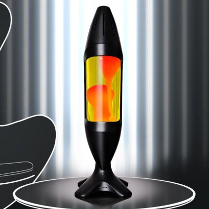mathmos io giant lava lamp black yellow orange