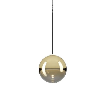 Lodes Random Solo 12, závěs ze zlatého foukaného skla, 1x3W LED 2700K, prům.12cm