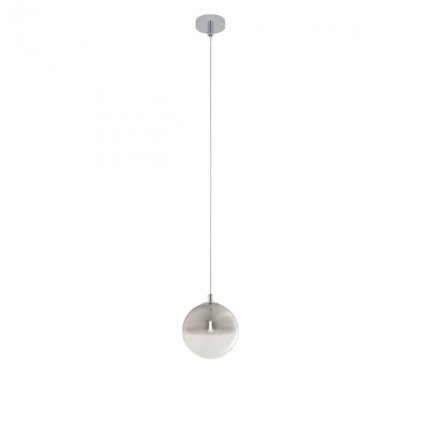Redo Berry, závěsné svítidlo z chromového a kouřového skla, 1x28W G9, průměr 15cm