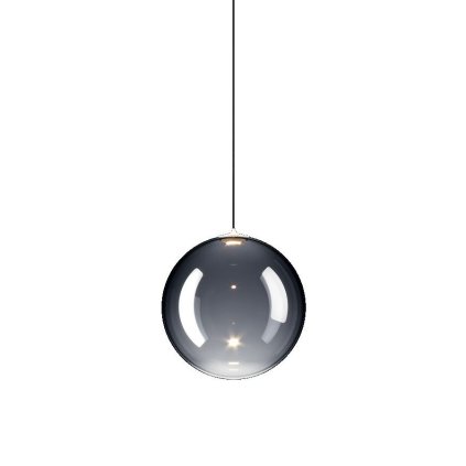 Lodes Random Solo 14, závěs z kouřového foukaného skla, 1x3W LED 2700K, prům.14cm