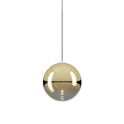 Lodes Random Solo 14, závěs ze zlatého foukaného skla, 1x3W LED 2700K, prům.14cm