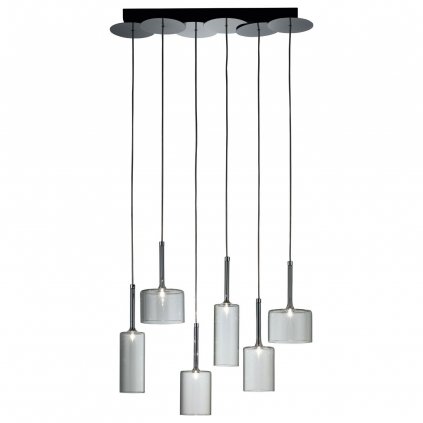 6369 6 axolight spillray 6 zavesne svitidlo z sedeho kouroveho skla led 6x1 5w g4 delka 64 5cm