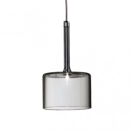 Axolight Spillray GI, závěsné svítidlo z šedého kouřového skla, LED 1,5W G4 prům. 14cm, zapuštěná montáž