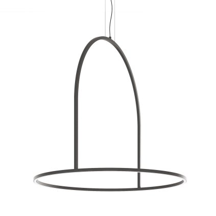 Axolight U-Light, závěsné svítidlo, 86,4W LED, 3000K, antracit, prům. 120cm