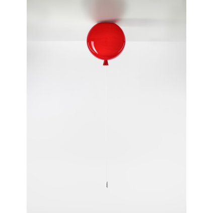 Brokis Memory, stropní svítící balonek z červeného skla, 1x15W E27, prům. 25cm