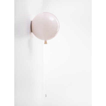 Brokis Memory, nástěnný svítící balonek ze světle růžového skla, 1x15W E27, prům. 30cm
