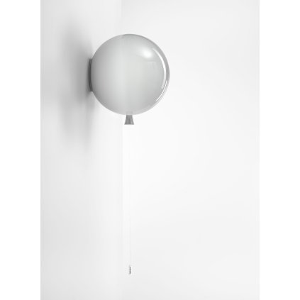 Brokis Memory, nástěnný svítící balonek ze šedého skla, 1x15W E27, prům. 30cm