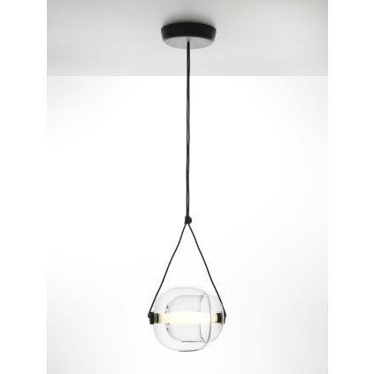 Brokis Capsula, závěsné svítidlo s čirým vnějším a čirým sklem uvnitř, 15W LED 2700K, šířka 29,5cm
