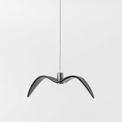 Brokis Night Birds, závěsné svítidlo z ručně zpracovaného skla, 5W LED, šedá kouřová, délka 59cm