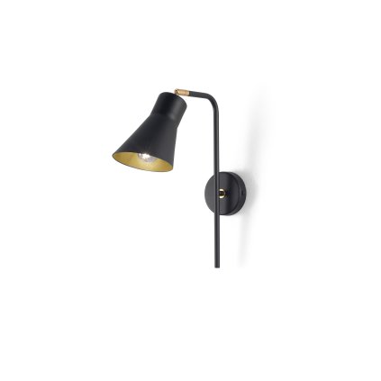 Metal Lux Conico, nástěnná lampa 1xE27, černozlatá, výška 35cm