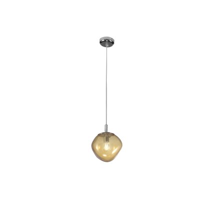 Metal Lux Saxa, závěsé svítidlo z ambrového skla, 1xG9, průměr 15cm