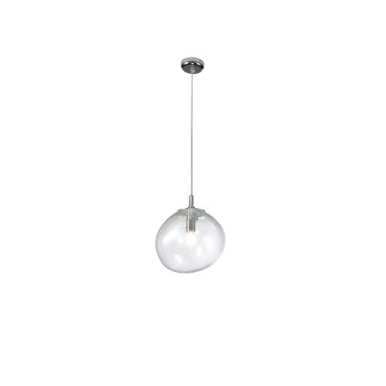 Metal Lux Saxa, závěsé svítidlo z čirého skla, 1xE27, průměr 25cm