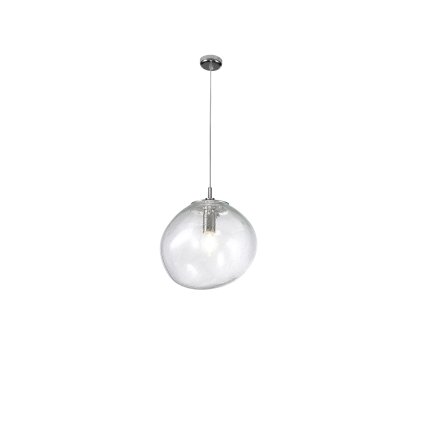 Metal Lux Saxa, závěsé svítidlo z čirého skla, 1xE27, průměr 35cm