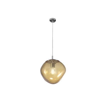 Metal Lux Saxa, závěsé svítidlo z ambrového skla, 1xE27, průměr 35cm