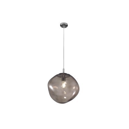 Metal Lux Saxa, závěsé svítidlo z kouřového skla, 1xE27, průměr 35cm