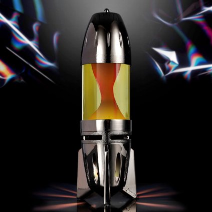 mathmos fireflow black candle lava lamp yellow orange 01